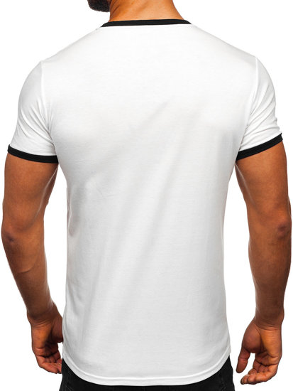 Bolf Herren T-Shirt ohne Aufdruck Weiß 8T83