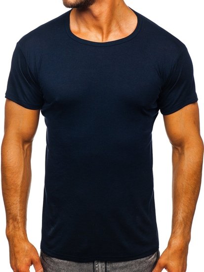 Bolf Herren T-Shirt ohne Motiv Dunkelblau  NB003