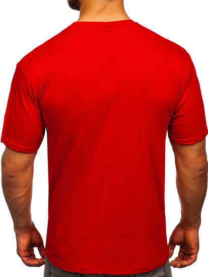 Bolf Herren T-Shirt ohne Motiv Rot  192397