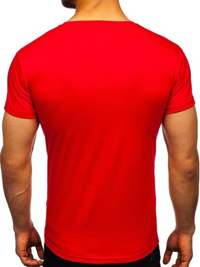 Bolf Herren T-Shirt ohne Motiv Rot  2005