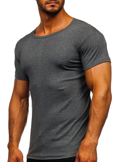 Bolf Herren T-Shirt ohne Motiv Schwarzgrau  NB003