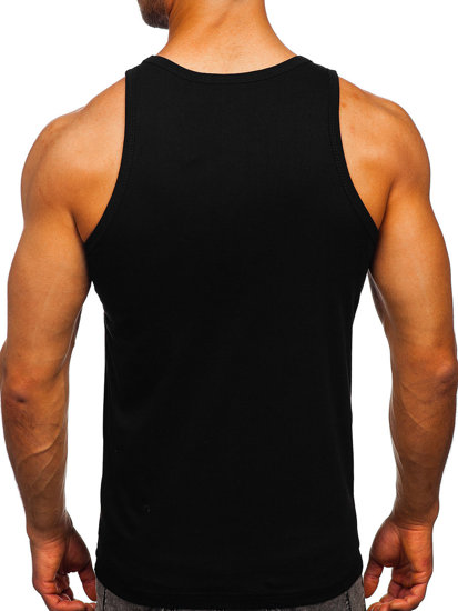 Bolf Herren Tank Top Boxershirt mit Motiv Schwarz  14846