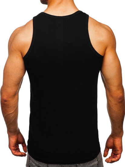 Bolf Herren Tank Top Boxershirt mit Motiv Schwarz  14854