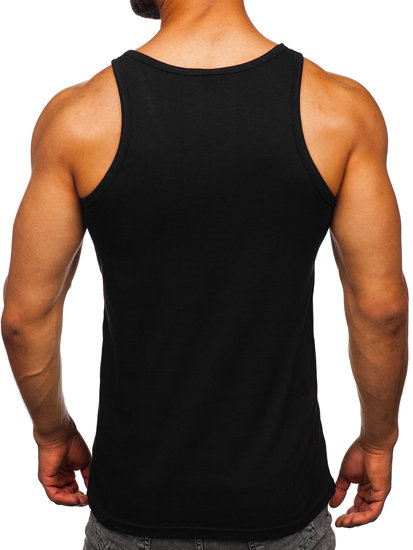 Bolf Herren Tank Top Boxershirt mit Motiv Schwarz-Rot 14849