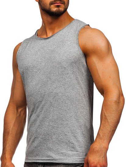 Bolf Herren Tank Top Unterhemd ohne Motiv  Grau 1205