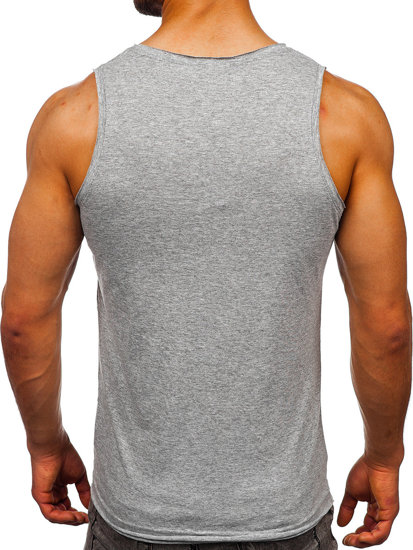 Bolf Herren Tank Top Unterhemd ohne Motiv  Grau 1205