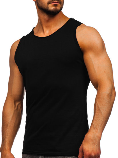 Bolf Herren Tank Top Unterhemd ohne Motiv Schwarz Bolf 1205