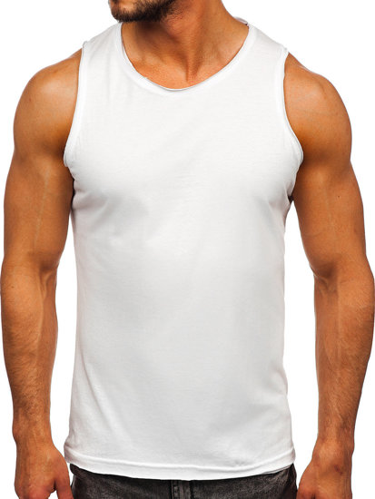 Bolf Herren Tank Top Unterhemd ohne Motiv Weiß Bolf 1205