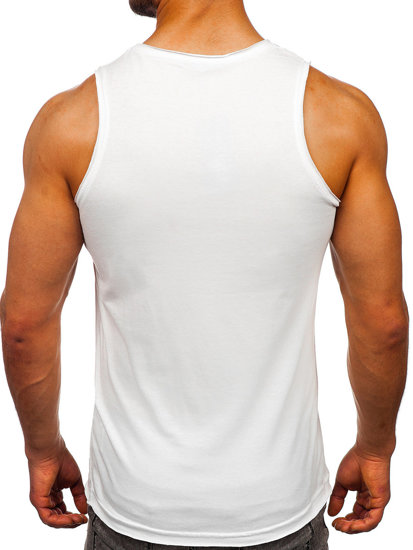 Bolf Herren Tank Top Unterhemd ohne Motiv Weiß Bolf 1205