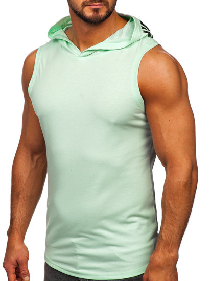 Bolf Herren Tank Top mit Motiv Mintgrün  B2537