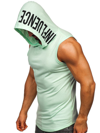 Bolf Herren Tank Top mit Motiv Mintgrün  B2537