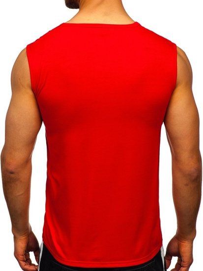 Bolf Herren Tank Top mit Motiv Rot  KS2091