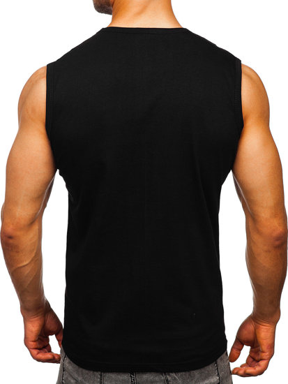 Bolf Herren Tank Top mit Motiv Schwarz  14807