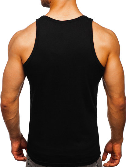 Bolf Herren Tank Top mit Motiv Schwarz  14843