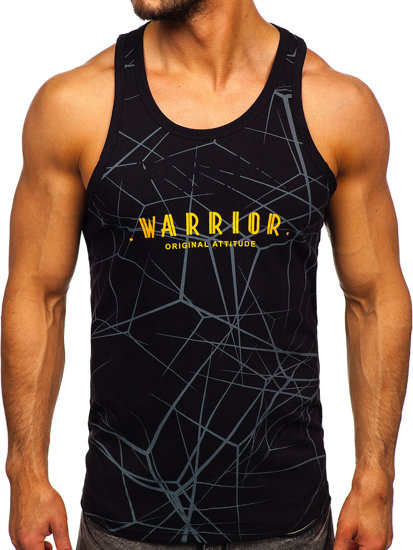 Bolf Herren Tank Top mit Motiv Schwarz  14845