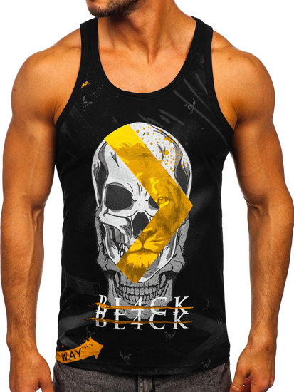 Bolf Herren Tank Top mit Motiv Schwarz 14847