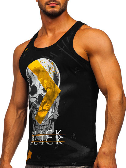 Bolf Herren Tank Top mit Motiv Schwarz 14847