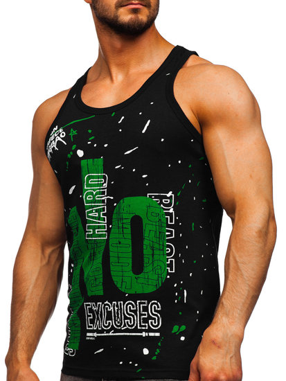 Bolf Herren Tank Top mit Motiv Schwarz  14852