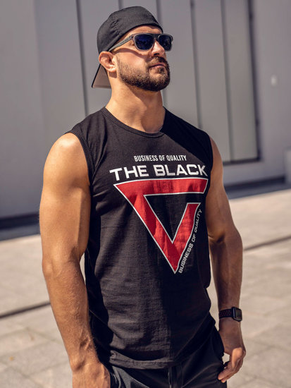 Bolf Herren Tank Top mit Motiv Schwarz14816A