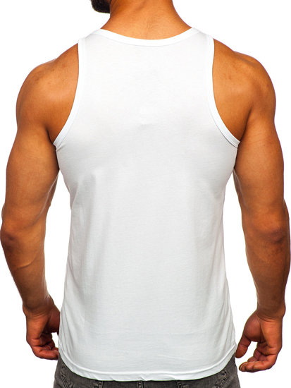 Bolf Herren Tank Top mit Motiv Weiß  143025