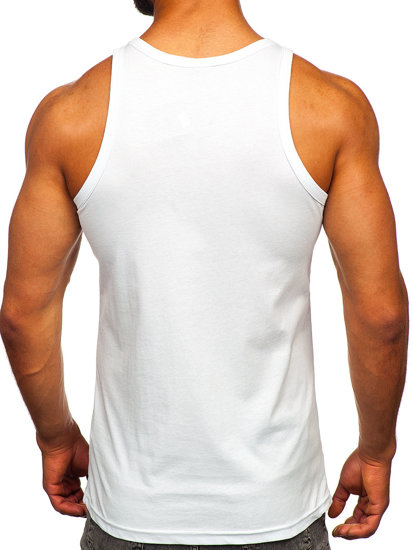 Bolf Herren Tank Top mit Motiv Weiß  143027