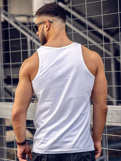 Bolf Herren Tank Top mit Motiv Weiß  143028A