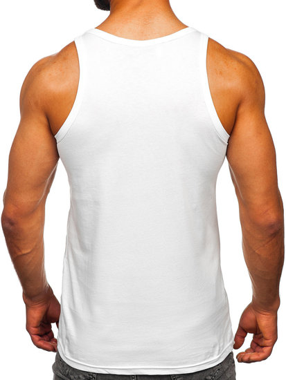 Bolf Herren Tank Top mit Motiv Weiß  143029