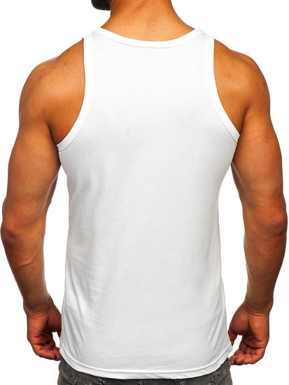 Bolf Herren Tank Top mit Motiv Weiß  143032