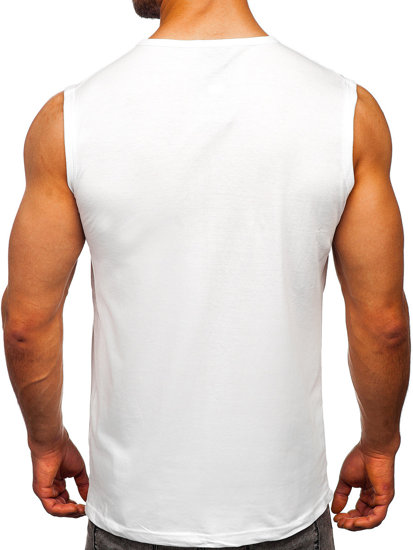 Bolf Herren Tank Top mit Motiv Weiß 14827