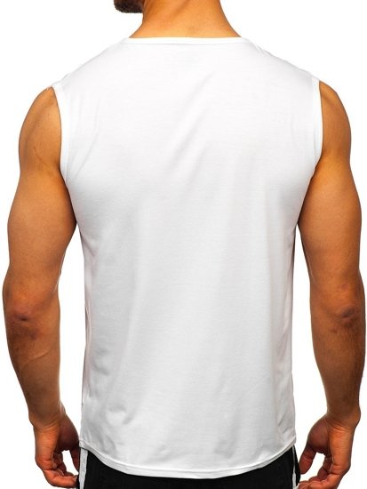 Bolf Herren Tank Top mit Motiv Weiß  KS2092