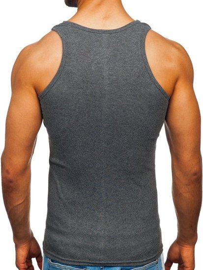 Bolf Herren Tank Top ohne  Motiv Schwarzgrau  NB002