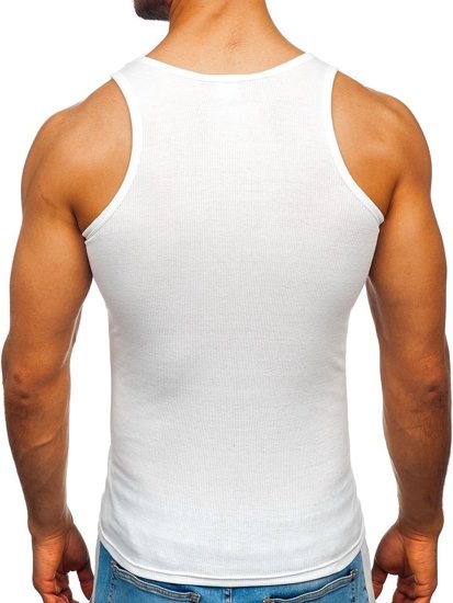 Bolf Herren Tank Top ohne  Motiv Weiß  NB002