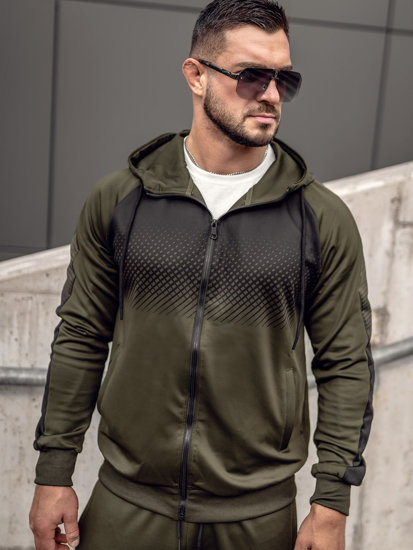 Bolf Herren Trainingsanzug mit Kapuze Khaki  27C8116