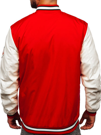 Bolf Herren Übergangsjacke Baseballjacke Bomberjacke Rot  84M3021