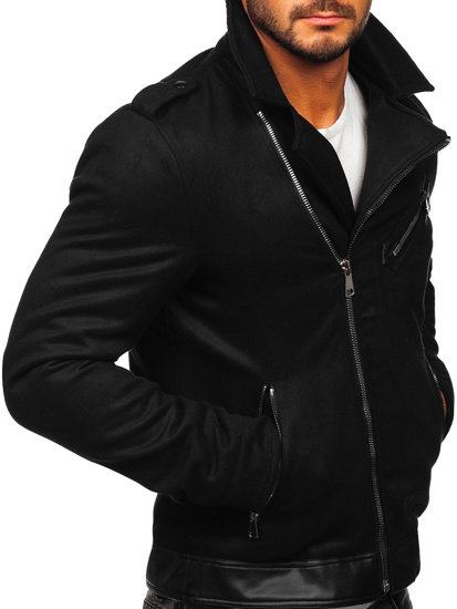 Bolf Herren Übergangsjacke Bikerjacke Schwarz 79M15501