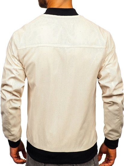 Bolf Herren Übergangsjacke Bomberjacke Beige  6116