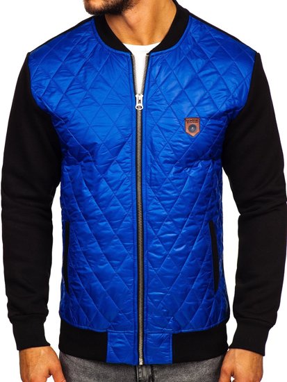 Bolf Herren Übergangsjacke Bomberjacke Blau  2569-2