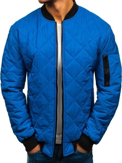 Bolf Herren Übergangsjacke Bomberjacke Blau  AK76