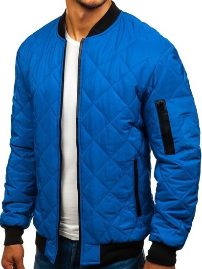 Bolf Herren Übergangsjacke Bomberjacke Blau  AK76