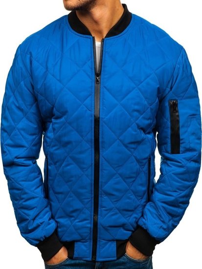 Bolf Herren Übergangsjacke Bomberjacke Blau  AK76