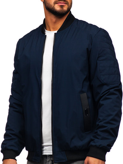 Bolf Herren Übergangsjacke Bomberjacke Dunkelblau  84M3007