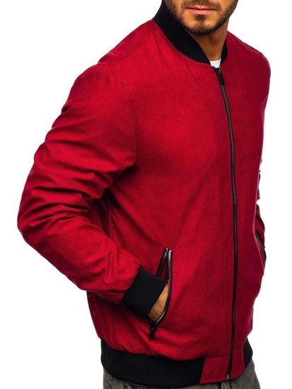 Bolf Herren Übergangsjacke Bomberjacke Rot  6118