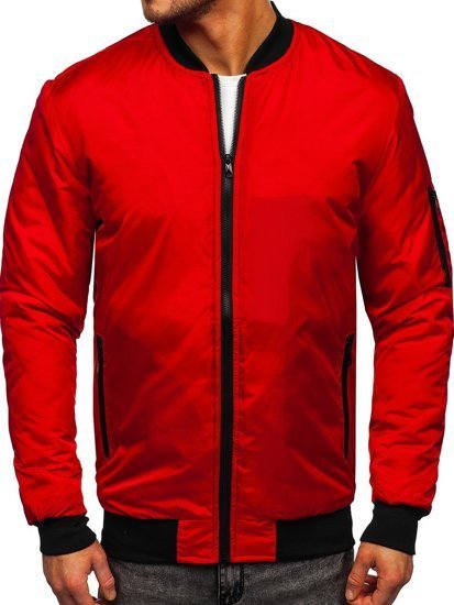 Bolf Herren Übergangsjacke Bomberjacke Rot  AK95