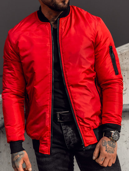 Bolf Herren Übergangsjacke Bomberjacke Rot  AK95A