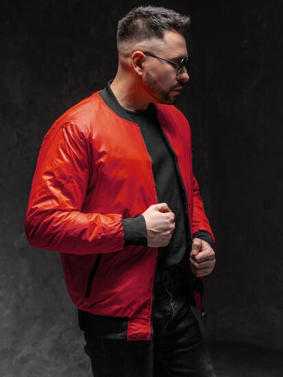 Bolf Herren Übergangsjacke Bomberjacke Rot  AK95A1