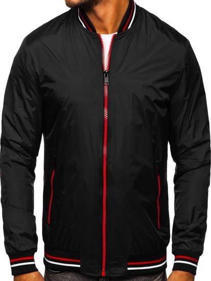 Bolf Herren Übergangsjacke Bomberjacke Schwarz  6523