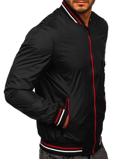 Bolf Herren Übergangsjacke Bomberjacke Schwarz  6523