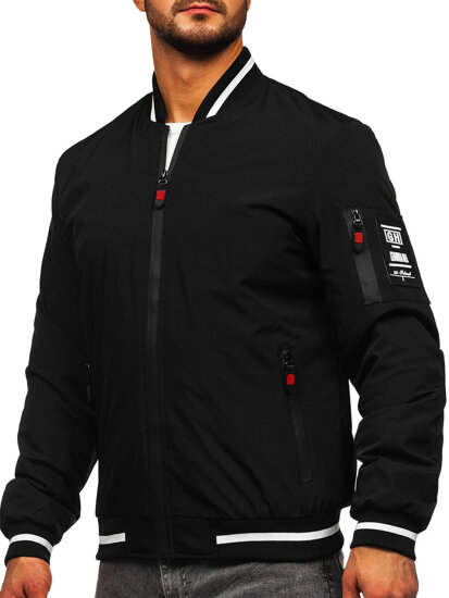 Bolf Herren Übergangsjacke Bomberjacke Schwarz  84M3034