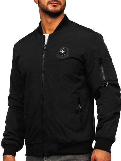 Bolf Herren Übergangsjacke Bomberjacke Schwarz  84M3036