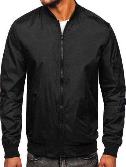 Bolf Herren Übergangsjacke Bomberjacke Schwarz 8M97